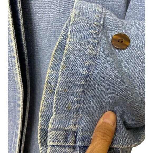 Vintage 90s Denim Duster Long Chore Coat Size L/XL - Picture 8 of 13